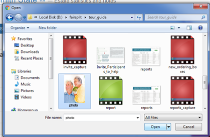 The OS file dialog with a selected photo