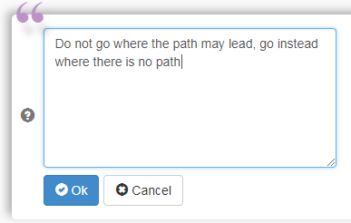 The text box for entering a saying or quote