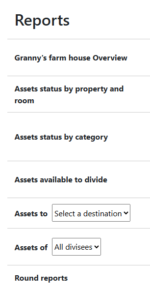 Available reports
