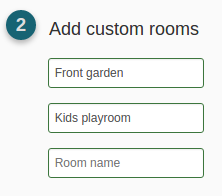The middle column with 2 custom rooms to add