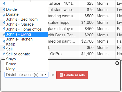 The open dropdown with several disposition choices