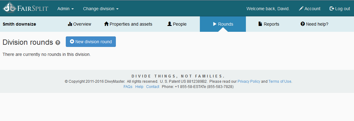 The "Rounds" page