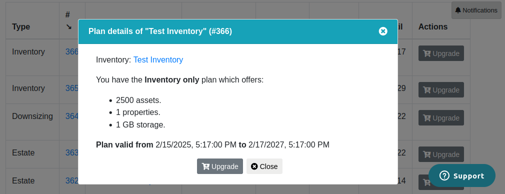 The 'Plan details' popover
